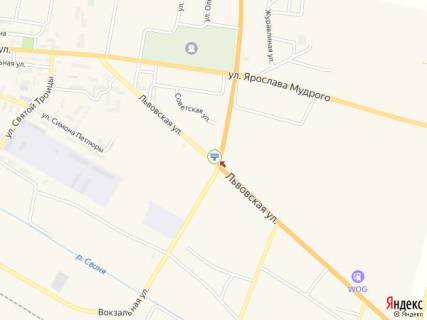 Билборд A в Жовкве Львівська вул., в'їзд в м. Жовква схема