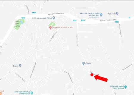 Білборд, Бігборд (Борд)   у Києві, 2.3x3.14  Кудрявський узвіз, 4 А, навпроти, в бік вул. Глибочицької схема