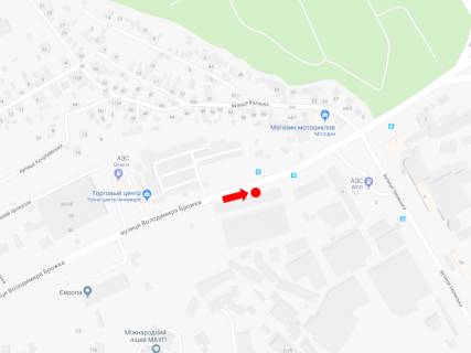 Білборд, Бігборд (Борд)   у Києві, 2.3x3.14  Брожка вул. (колиш. Кіровоградська вул.), 100м. до вул. Ізюмська, в сторону вул. Грінченка схема