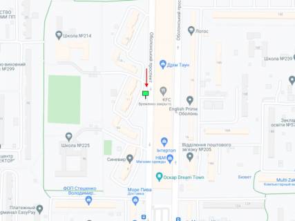 Билборд A в Киеве Оболонський пр., 11, біля ТРЦ "Dream Town", в сторону ст.м. "Оболонь" схема