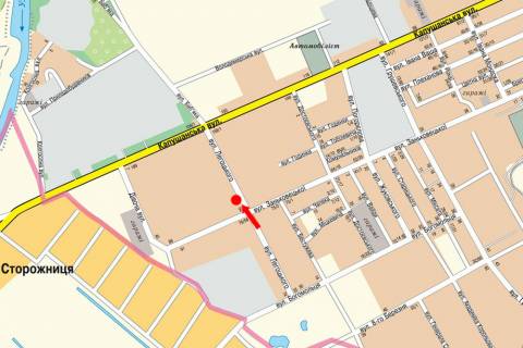Билборд  в Ужгороде, 3x6  Легоцького вул. / Марії Заньковецької (Шолохова) вул., біля супермаркету "Вопак" схема