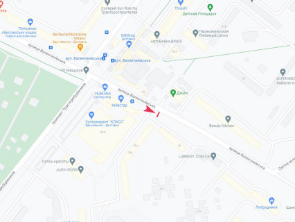 Билборд A в Харькове, 3x6  Валентинівська вул., 38а схема