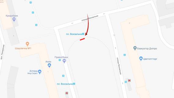Video Billboard A in Dnipro (Dnipropetrovsk) Avornic'kogo av. - Vokzal'na pl., z/d vokzal, prajs za 1 mis, 10sek rolik 1vih / 10hv z 7 do 23 godin ( 96 vihodiv ), rozrahunki dla insih parametriv rozmisenna utocnujte u menedzera - 246646 scheme