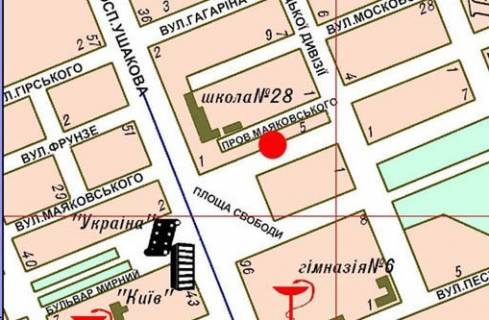 Ситилайт A в Херсоне Свободи пл., салон стільникового зв'язку "Vodafone" схема