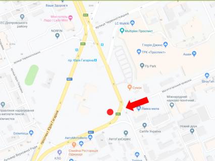 Билборд  в Киеве, 3x6  Верховної Ради бул., 36, перед ТЦ "Проспект", супермаркетами "Фокстрот", "Ашан" схема