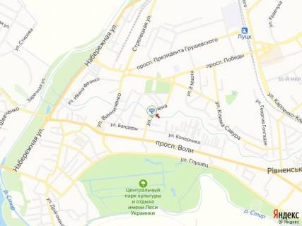 Скроллер A в Луцке Шопена вул., Спорткомплекс ВНУ, Наукова бібліотека, дитяча залізниця - 283404 схема