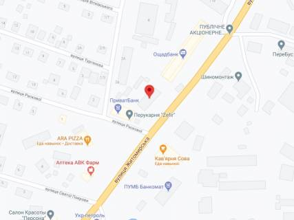 Видеоборд A в Бердичеве Житомирська вул., 115, аптека "Конекс", прайс за ролик 10 сек 1 вихід/5 хвилин, на двосторонньому екрані, від 144 виходів на день. Розрахунок для інших параметрів трансляції уточнюйте у менеджера. - 301235 схема