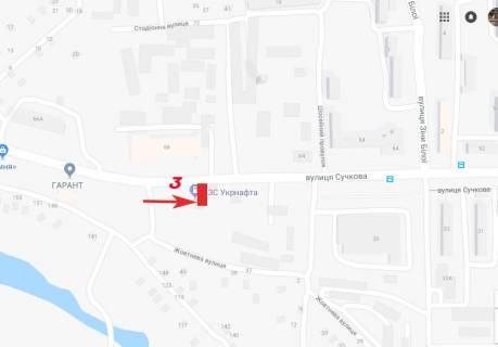 Билборд A в Самар (Новомосковск) Сучкова вул., 37 схема