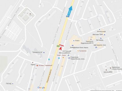 Билборд A в Харькове, 3x6  92-й бригади (кол. Грицевця) вул., 29а, в центр схема