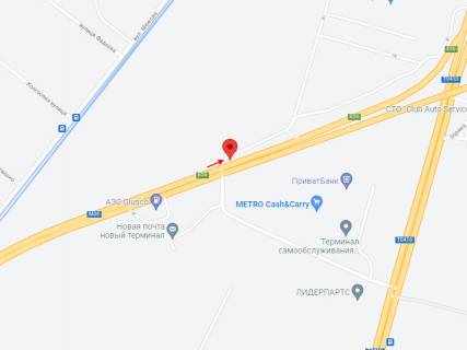 Білборд, Бігборд (Борд)  A у Першотравенська, 6х3  Автодорога М04 (Донецьке шосе) в'їзд до Епіцентру ( розподілювач) схема
