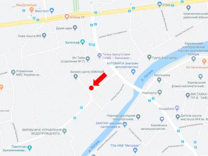 Билборд  в Харькове, 3x6  Б. Гончарівська вул., 13 - Сімферопольський пров., в сторону вул. Семінарської схема