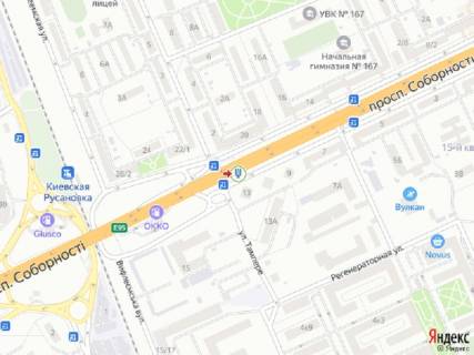 Видеоборд A в Киеве Соборності пр. (колиш. Возз'єднання пр.), 13, в сторону Дарницької пл., прайс за трансляцію ролика 10 сек 1вихід/90 сек, з 0:00 до 23:59 - 300539 схема