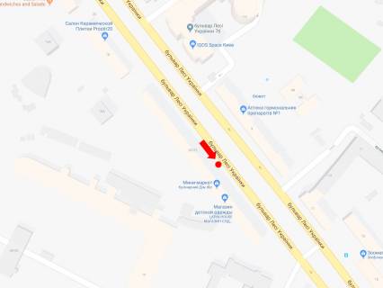 Ситилайт  в Киеве, 1.8x1.2  Українки бул., 22, біля магазину "Кулінарний дім", в сторону пл. Л. Українки схема