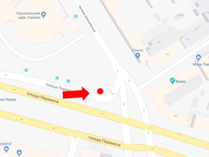 Ситилайт B в Киеве, 1.8x1.2  Галицька площа (Перемоги пл.)., 2, біля Цирку, в сторону бул. Шевченка схема