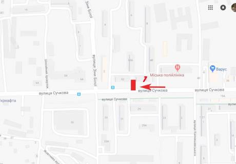 Билборд A в Самар (Новомосковск) Сучкова вул., 52 схема