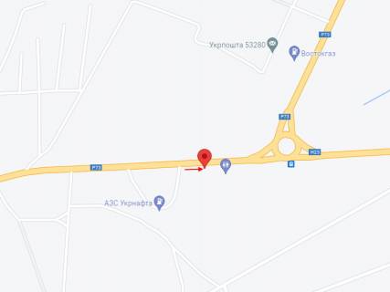 Билборд A на трассах Днепровской области, 6х3  Автошлях Кривий Ріг - Запоріжжя (Н-23), розвилка Нікополь-Марганець-Дніпро-Запоріжжя, "пост ДАІ", рух до розвилки з м. Нікополь схема