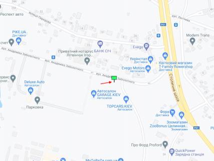 Билборд B в Киеве Заболотного вул., авторинок схема