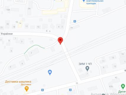 Билборд B в Вишневое Украинки ул., 2 - Железнодорожная ул. схема
