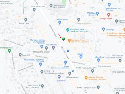 Билборд B в Киеве Науки пр., 11 схема