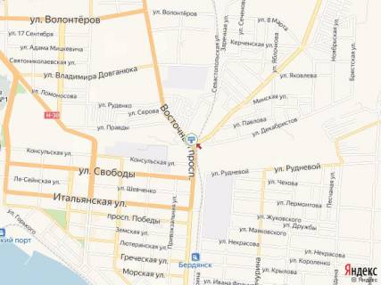 Билборд A в Бердянске Восточный пр. - Петровский путь ул. схема