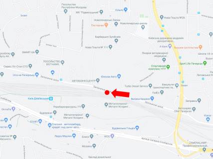 Билборд  в Киеве, 3x6  Залізничне шосе - Військовий проїзд, ЖК "Новопечерські липки", в сторону Миколи Міхновського бульвар (Дружби Народів бульвар) схема