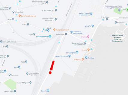 Билборд  в Киеве, 3x6  просп. Повітряних Сил (Повітрофлотський)., 50м до з/д переїзду, в бік Вишневого схема