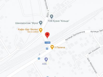 Билборд B в Калиновке (Винницкой обл) Автошлях Т 1 038 - Залізнична вул. схема