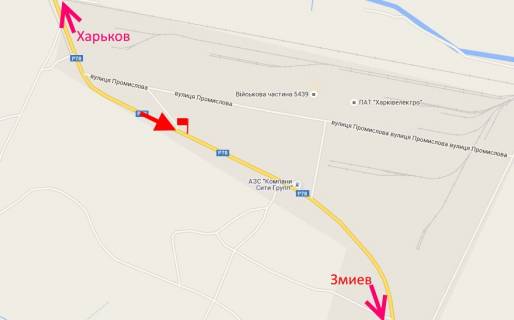 Билборд B в Васищеве, 3x6  с. Васищеве, Промислова вул., у бік Змієва схема