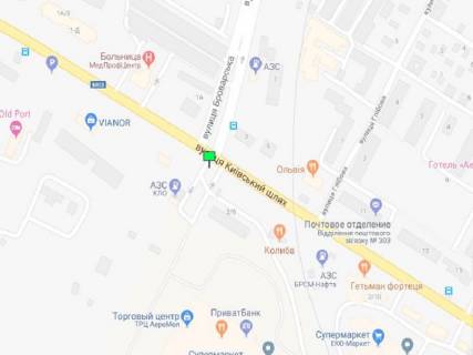 Призматрон, Призма A у Борисполі Київський шлях вул., 2/8, в'їзд в Бориспіль, Аеромолл, світлофор, права - 334573 схема