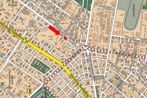 Білборд, Бігборд (Борд)   у Одесі, 3x6  Вадатурського Олексія вул. (Маршала Малиновського)., 15, в бік Адміральського пр. (флажок) схема