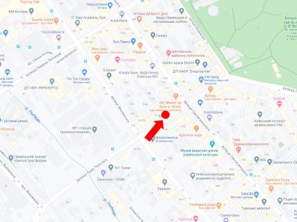 Ситилайт  в Киеве, 1.8x1.2  Гетьмана Павла Скоропадського вул. (Льва Толстого). 22, в сторону вул. Саксаганського схема