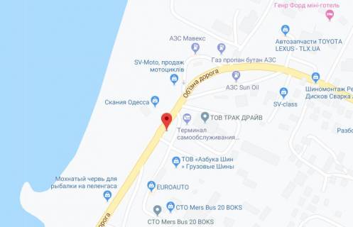 Билборд A в Одессе Об'їзна дорога, 147, авторинок "Куяльник" схема