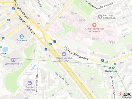 Ситискролл A в Киеве, 1.8x1.2  Мечникова вул., 2, навпроти БЦ "Парус", в сторону вул. Басейна схема