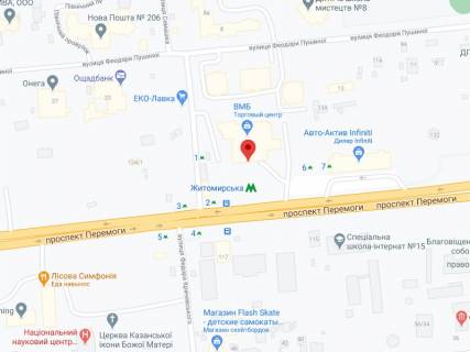 Видеоборд A в Киеве Перемоги пр., 136, аптека "Вітамін", прайс за ролик 10 сек 1 вихід/5 хвилин, на двосторонньому екрані, від 144 виходів на день. Розрахунок для інших параметрів трансляції уточнюйте у менеджера. - 301170 схема
