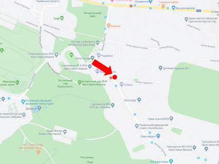 Ситилайт B в Львове, 1.8x1.2  Пасічна вул. 39 - вул. Таджицька, (зуп. "Таджицька"), з центру схема