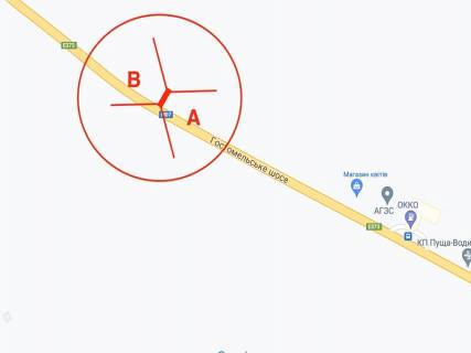 Билборд B в Киеве, 3x6  Гостомельське шосе, в сторону м. Київ схема