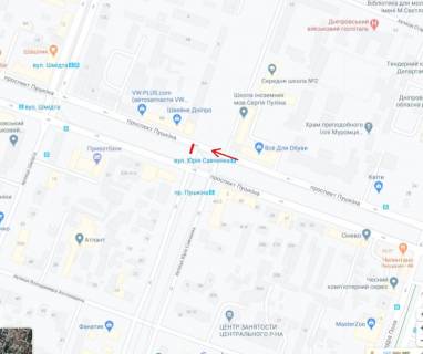 Білборд, Бігборд (Борд)  A у Дніпро (Дніпропетровськ) Лесі Українки (Пушкіна) просп. - В’ячеслава Чорновола (Юрія Савченка) ул., на светофоре схема