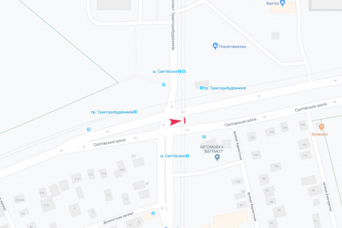 Билборд B в Харькове, 3x6  Салтівське шосе, 228 - Тракторобудівників пр., з центру схема