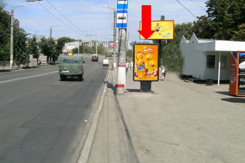 Ситилайт A в Кропивницкий (Кировоград), 1.8x1.2  Соборна вул. (кол. 50-річчя Жовтня вул.) / В. Перспективна вул. (кол. Маркса вул.), біля мосту через р. Інгул, в центр фото 1
