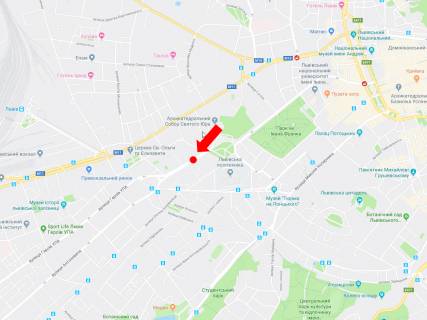 Ситилайт  в Львове, 1.8x1.2  Митрополита Андрея вул., 10, роздільник, район Політеху, в сторону Бандери вул. схема