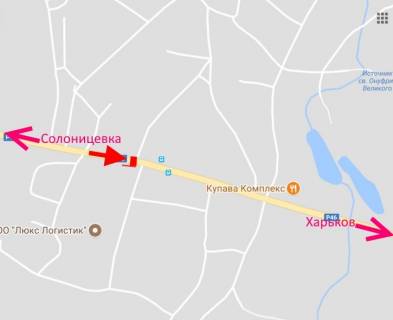 Билборд A в Подвірках, 3x6  с. Подвірки, завод "Акваізол", у бік м. Харків схема