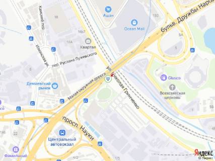 Скролер, Скрол B у Києві Миколи Міхновського бульвар (Дружби Народів бульвар). - Грінченка вул., перед жд мостом, в сторону Деміївської пл. - 350273 схема