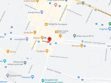 Сiтiлайт A у Миколаєві Центральний просп. (Леніна просп.)., 77 - Маріупольська вул. (Московська) схема