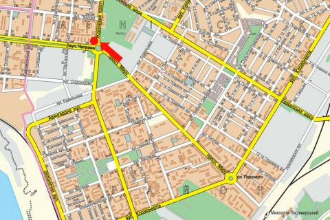 Билборд  в Николаеве, 3x6  Богоявленський пр. (кол. Жовтневий пр.) / Погранична вул. (кол. Чигрина вул.), кільце автовокзалу, біля супермаркетів "Велика Кишеня", "Технополіс", права схема