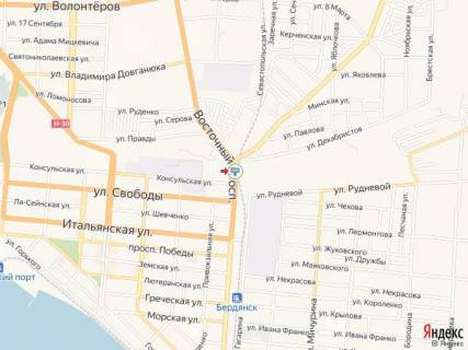 Білборд, Бігборд (Борд)  A у Бердянську Восточный пр., 166, ТЦ "Амстор" схема