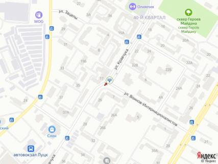 Білборд, Бігборд (Борд)  A у Луцьку Воїнів-Інтернаціоналістів вул. - Кравчука вул., 17, навпроти схема