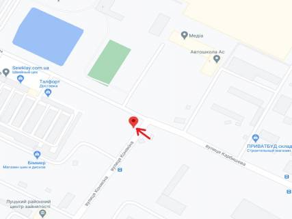 Билборд A в Луцке Конякіна вул. - Корсака Івана(колишня Карбишева) вул. схема