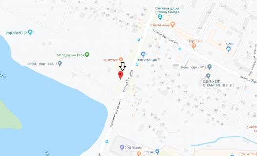 Билборд A в Хмельницком, 3х6  вул. Прибузька (Кам'янецька) схема