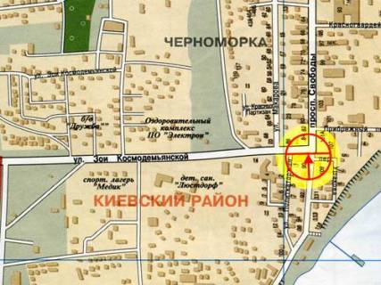Билборд + в Одессе, 3x6  Свободи пр., 90, Черноморка схема