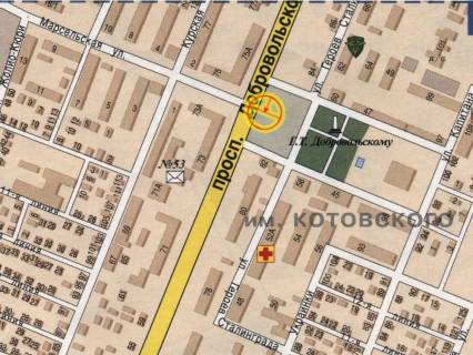 Билборд + в Одессе, 3x6  Князя Володимира Великого просп.(Добровольського просп.). - Марсельська вул. схема